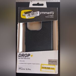 Otterbox Symmetry Series Apple iPhone 16 Pro Black Cactus Leather Material